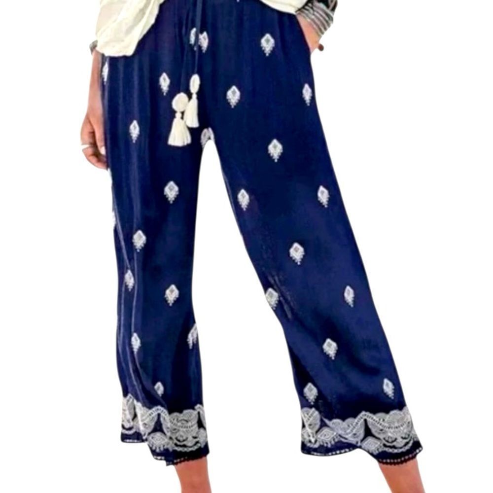 Sundance Blue and White Embroidered Gisele Dream Pants Size XL 📦